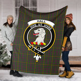 Clan Hall Crest Tartan Blanket UC345