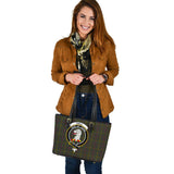 Clan Hall Crest Tartan Leather Tote Bag MT1849