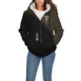 Clan Hall Crest Tartan Sherpa Hoodie Curve Style CE643