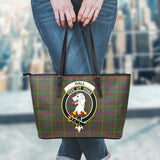 Clan Hall Crest Tartan Leather Tote Bag MT1849