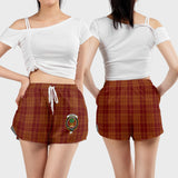 Clan Hamilton Red Crest Tartan Womens Shorts NW1824