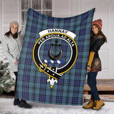 Clan Hannay Blue Crest Tartan Blanket UC354