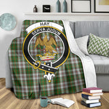 Clan Hay White Dress Crest Tartan Blanket UC361