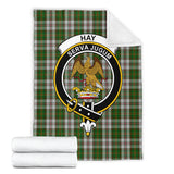 Clan Hay White Dress Crest Tartan Blanket UC361