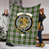 Clan Hay White Dress Crest Tartan Blanket UC361