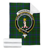 Clan Henderson Modern Crest Tartan Blanket UC364