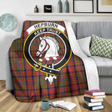 Clan Hepburn Crest Tartan Blanket UC365