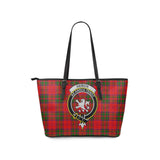 Clan Heron Crest Tartan Leather Tote Bag MT1828