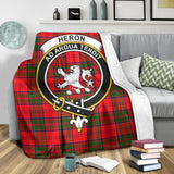 Clan Heron Crest Tartan Blanket UC366