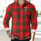 Clan Heron Crest Tartan Long Sleeve Shirt PC621