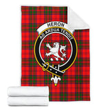 Clan Heron Crest Tartan Blanket UC366