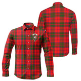 Clan Heron Crest Tartan Long Sleeve Shirt PC621