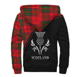 Clan Heron Crest Tartan Sherpa Hoodie Curve Style CE622