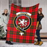 Clan Heron Crest Tartan Blanket UC366