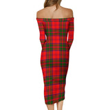 Clan Heron Tartan Off Shoulder Lady Dress VD798