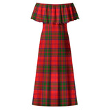 Clan Heron Tartan Off Shoulder Long Dress VL417