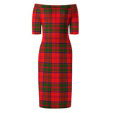 Clan Heron Tartan Off Shoulder Lady Dress VD798