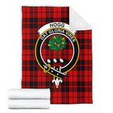 Clan Hogg Crest Tartan Blanket UC367