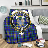 Clan Hope Modern Crest Tartan Blanket UC374