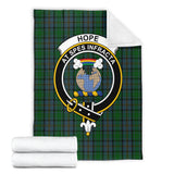 Clan Hope Vere Crest Tartan Blanket UC375