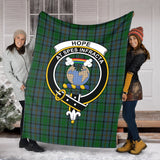 Clan Hope Vere Crest Tartan Blanket UC375