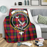 Clan Hopkirk Crest Tartan Blanket UC376