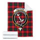 Clan Hopkirk Crest Tartan Blanket UC376