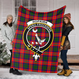 Clan Hopkirk Crest Tartan Blanket UC376