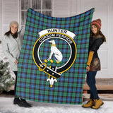 Clan Hunter Ancient Crest Tartan Blanket UC379