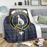 Clan Hunter Modern Crest Tartan Blanket UC380