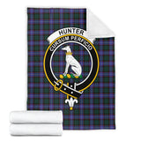 Clan Hunter Modern Crest Tartan Blanket UC380