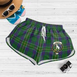 Clan Hunter of Hunterston Crest Tartan Womens Shorts NW1795