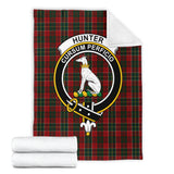 Clan Hunter USA Crest Tartan Blanket UC382