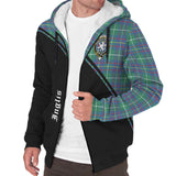 Clan Inglis Ancient Crest Tartan Sherpa Hoodie Curve Style CE605