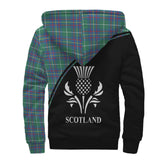 Clan Inglis Ancient Crest Tartan Sherpa Hoodie Curve Style CE605