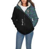 Clan Inglis Ancient Crest Tartan Sherpa Hoodie Curve Style CE605