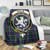 Clan Inglis Modern Crest Tartan Blanket UC384