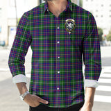 Clan Inglis Modern Crest Tartan Long Sleeve Shirt PC603