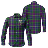 Clan Inglis Modern Crest Tartan Long Sleeve Shirt PC603