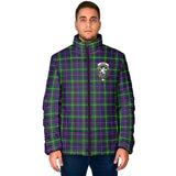 Clan Inglis Modern Crest Tartan Padded Jacket RF382