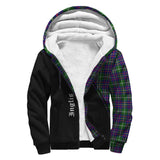 Clan Inglis Modern Crest Tartan Sherpa Hoodie Curve Style CE604