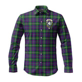 Clan Inglis Modern Crest Tartan Long Sleeve Shirt PC603