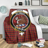 Clan Innes Modern Crest Tartan Blanket UC388