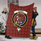 Clan Innes Modern Crest Tartan Blanket UC388