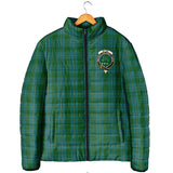 Clan Irvine of Bonshaw Crest Tartan Padded Jacket RF389