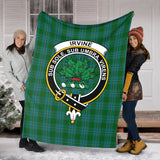 Clan Irvine of Bonshaw Crest Tartan Blanket UC391