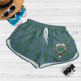 Clan Irvine of Drum Crest Tartan Womens Shorts NW1784