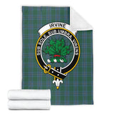 Clan Irvine of Drum Crest Tartan Blanket UC392