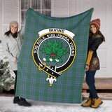 Clan Irvine of Drum Crest Tartan Blanket UC392