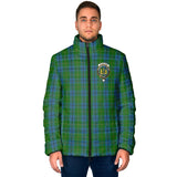 Clan Johnstone-Johnston Crest Tartan Padded Jacket RF397